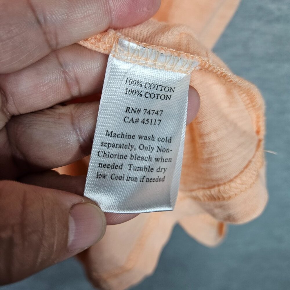 Natural Reflections Women’s Peach Pink Embroidered V-neck Tee Size XL - Picture 5 of 6